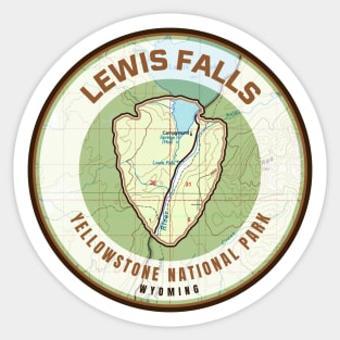 Yellowstone Souvenir Map - Lewis Falls Sticker